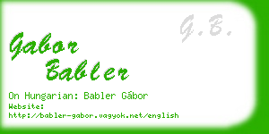gabor babler business card